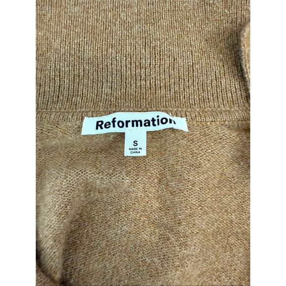 Reformation 100% Cashmere Polo Sweater - Camel - Picture 6 of 12
